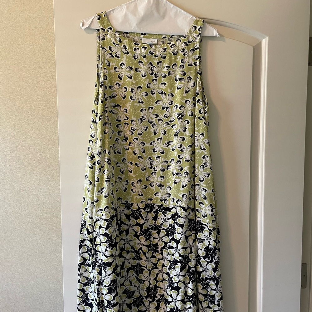J. Jill Green and Black Sleeveless Maxi Sundress